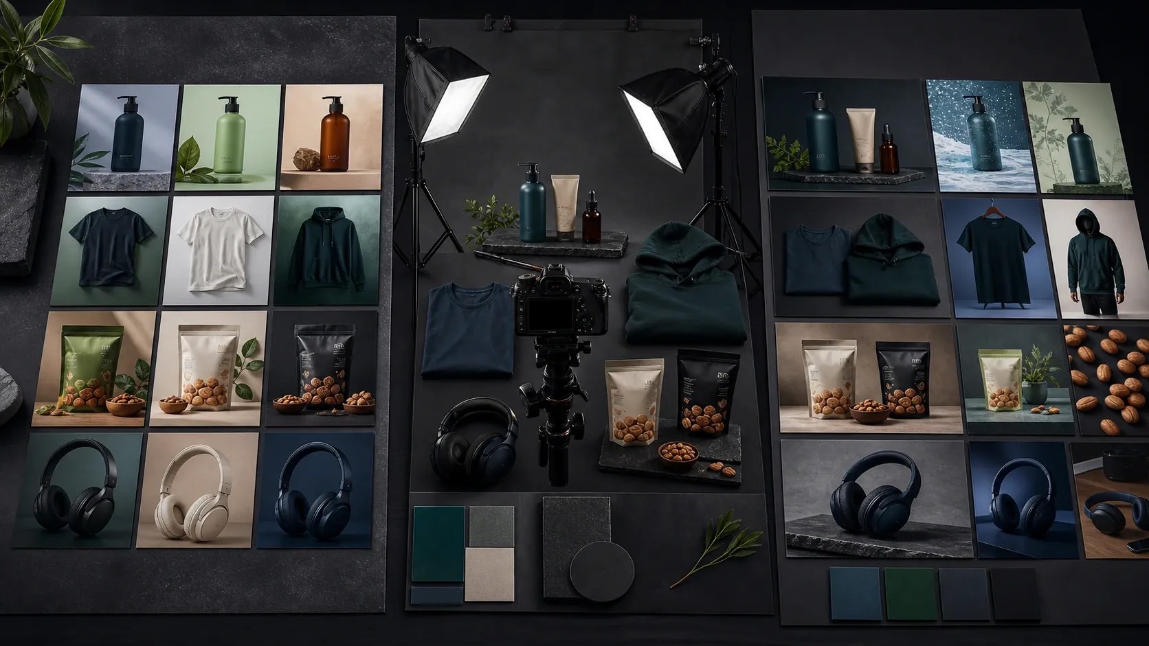 Decision framework showing when ecommerce brands should use AI product photography, traditional photoshoots, or a hybrid workflow.