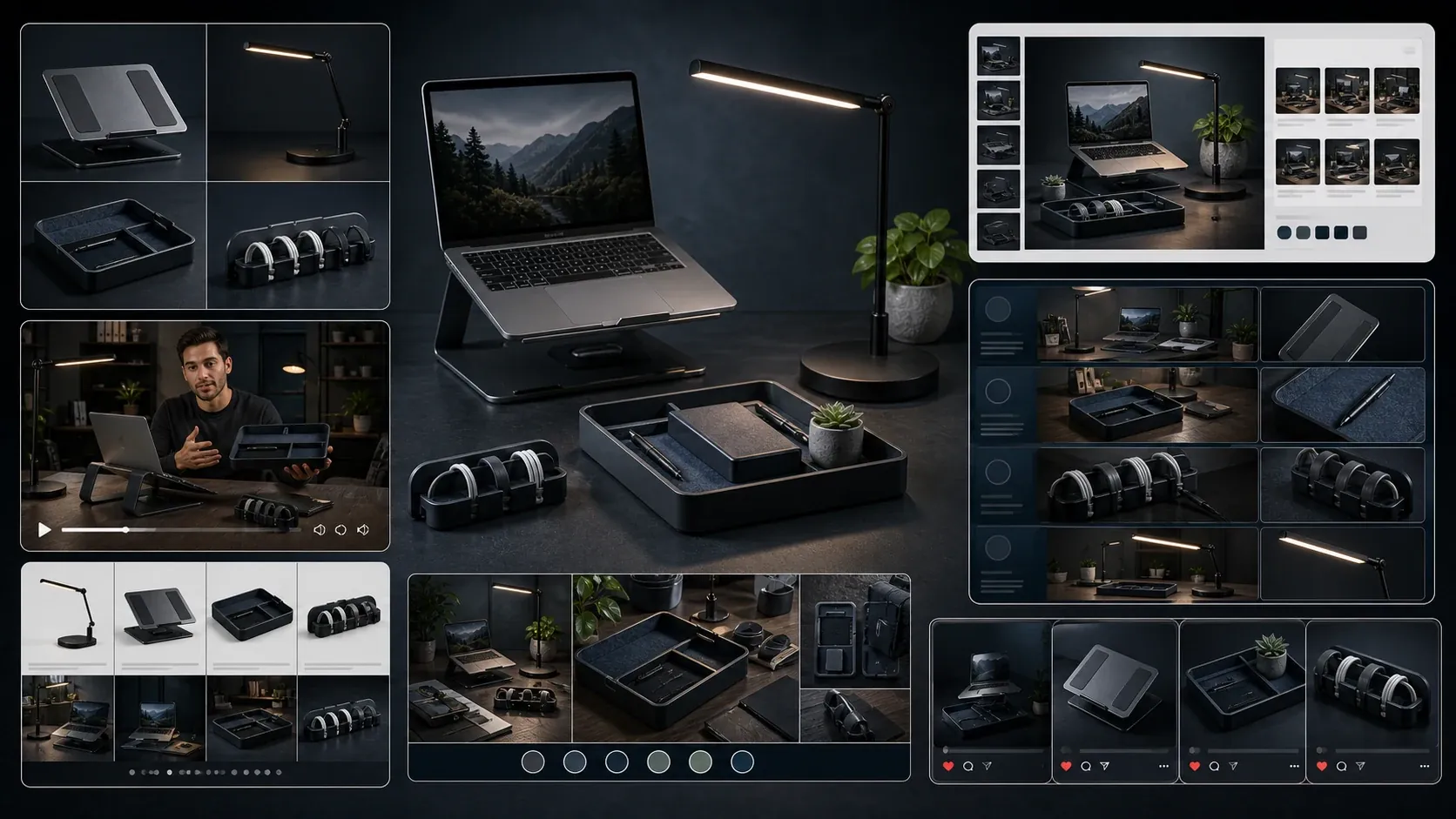 Brand DNA powering ecommerce content workflows including product shots, videos, marketplace assets, A+ content, and campaigns.