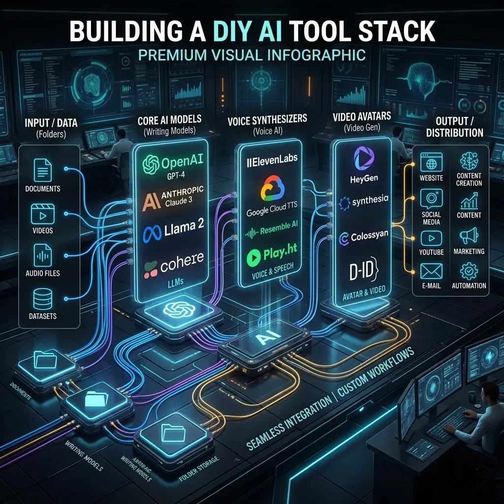 diy claude commerce content stack complexity infographic