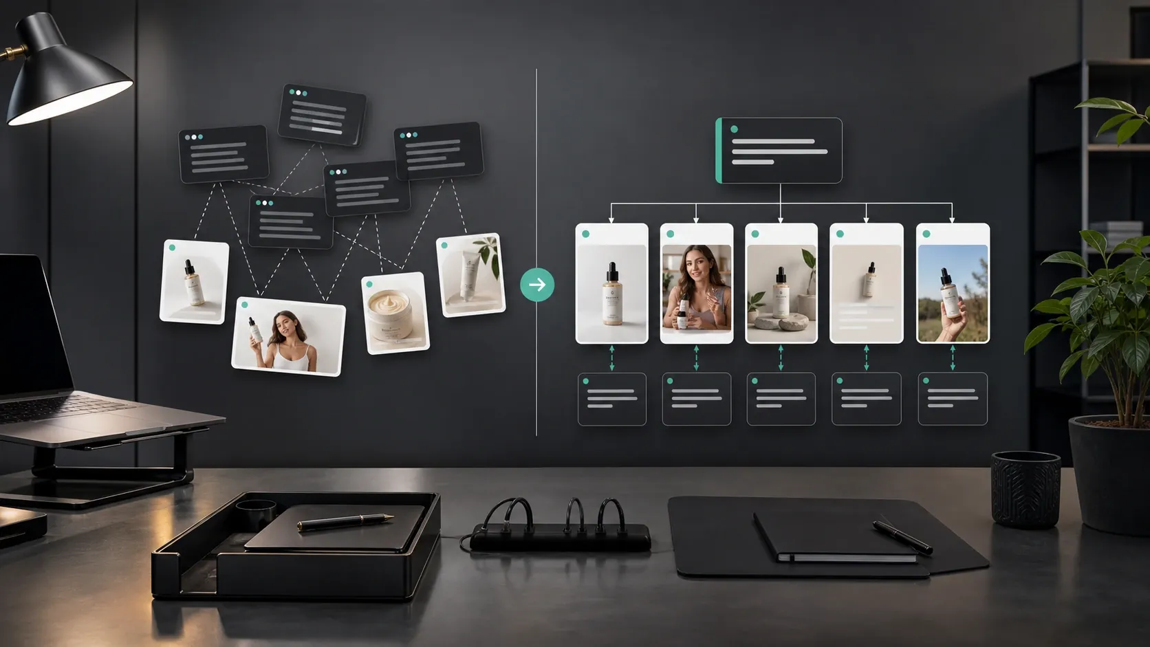 Generic AI prompting compared with reusable AI brand voice workflow for ecommerce content.
