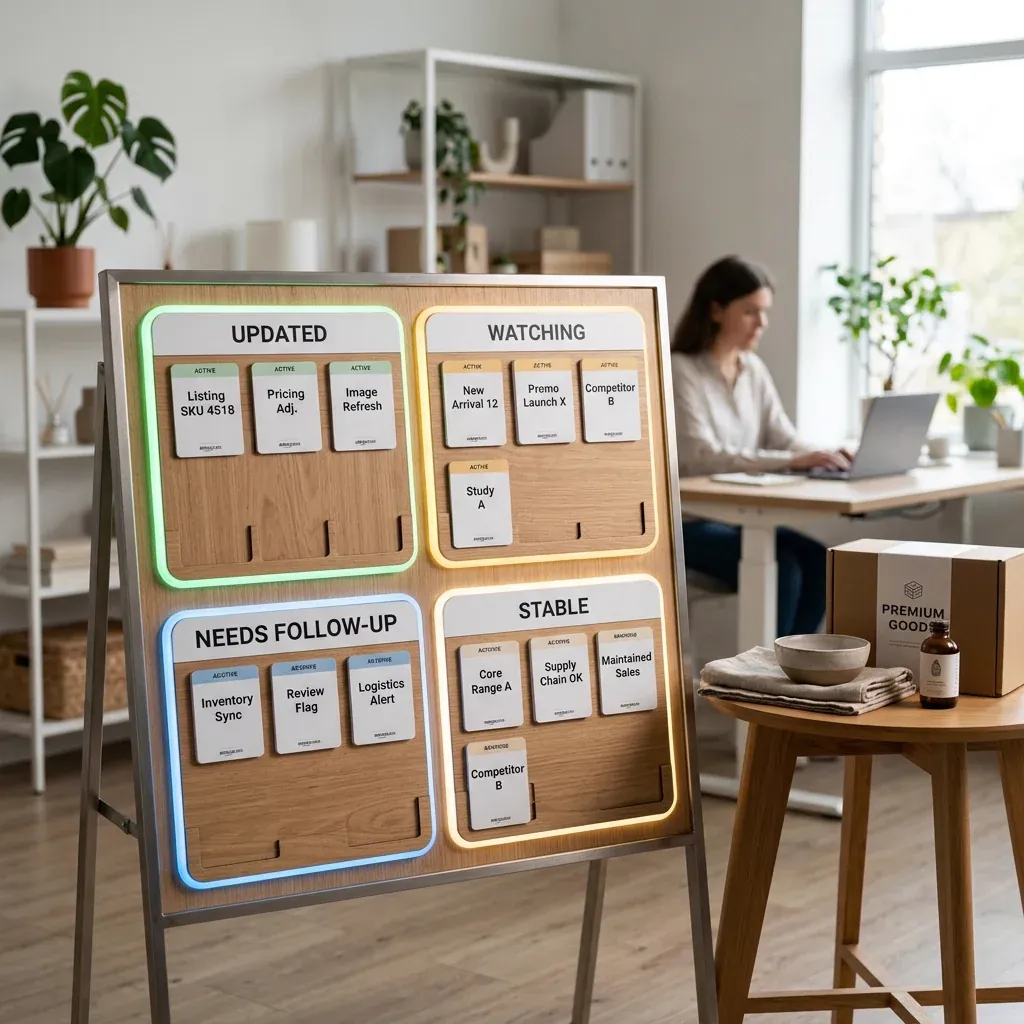 Post-update monitoring workflow after Amazon catalog cleanup.